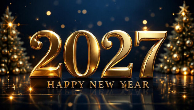 Happy New Year 2027 Greeting Card