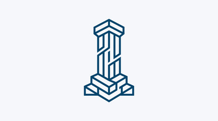Fototapeta premium Geometric Column Design Element Icon.