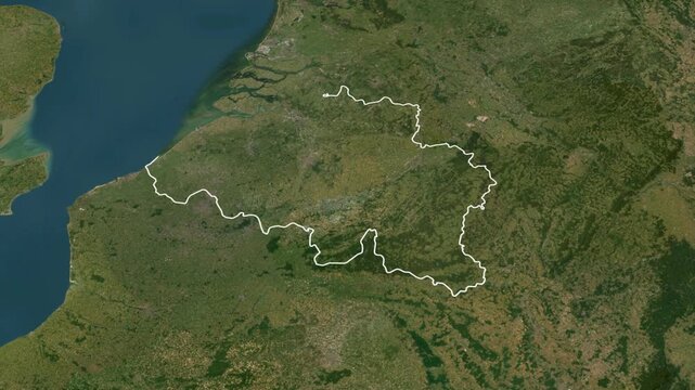 3D animated map of Belgium with Flag and borders 00:15