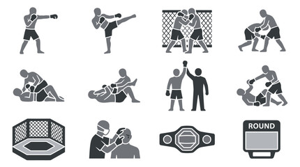 Mixed martial arts fighters in action. © andik