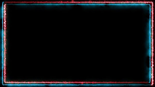 Particles ball with laser border red and aqua glow energy light moving around