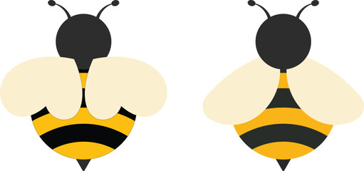 Bee on honeycomb icon set. Flying bee route. Honeybee animal in flat style. Flow honey with bumblebee. bumblebee icon set, honey bee and honeycomb hive symbols, insect and pollination concept © TASLIMA