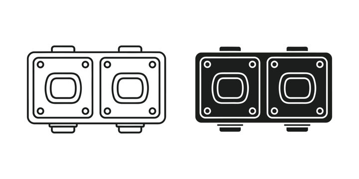 Dual light switch plate in outline and solid styles for residential interior electrical control and lighting