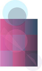 Fototapeta premium Abstract Geometric Poster Design Featuring Pink and Purple Overlapping Shapes