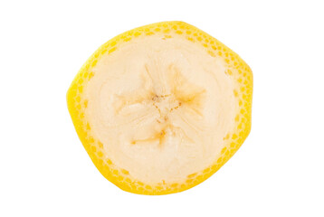 Detailed macro view of a ripe yellow banana slice © Md