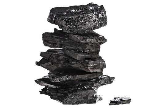 Stack of shiny anthracite coal pieces