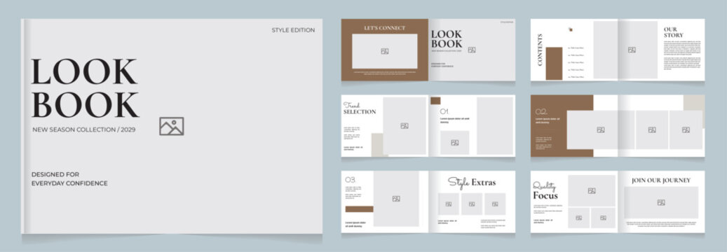 Minimal Fashion Lookbook Template | Modern Landscape Portfolio Brochure Design | Editorial Catalog Layout