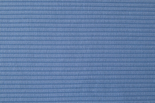 Soft blue ribbed fabric texture background for design and product mockup with horizontal pattern