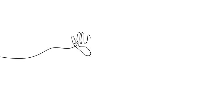 Strength Text Continuous Line Art Animation for Resilience and Courage Video
