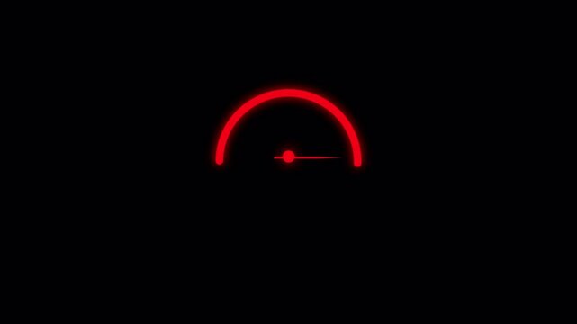 Speedometer Animation on Transparent Background. Rating Meter, speed meter animation, speed test icon. Internet speed test animation with Alpha Channel in 4K