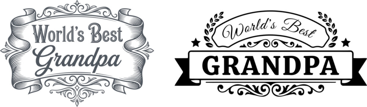 World's best grandpa logos and badges