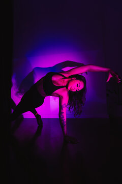 Colorful fitness movement portrait