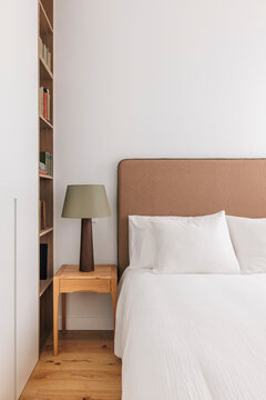 Nightstand and Bookshelf Detail