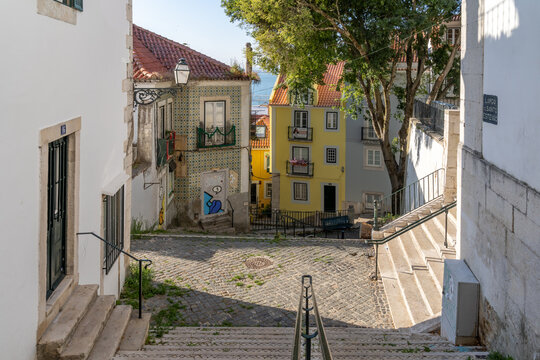 walking the streets of Lisbon Portugal