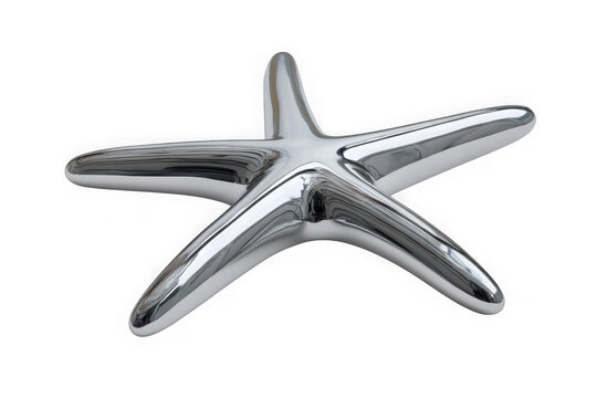 Shiny silver star-shaped decorative pin
