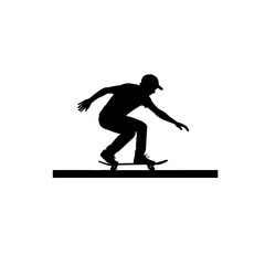 Fototapeta premium Skateboard Rider Action Silhouette Vector
