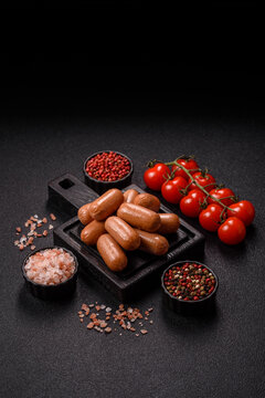 Chicken or pork grilling sausages with garlic, salt, and spices. Grilling sausages