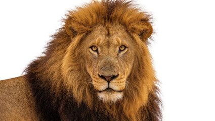 Male lion with full mane looking forward © Peregrine