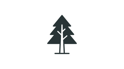 Fototapeta premium Simple Evergreen Tree Icon Graphic.