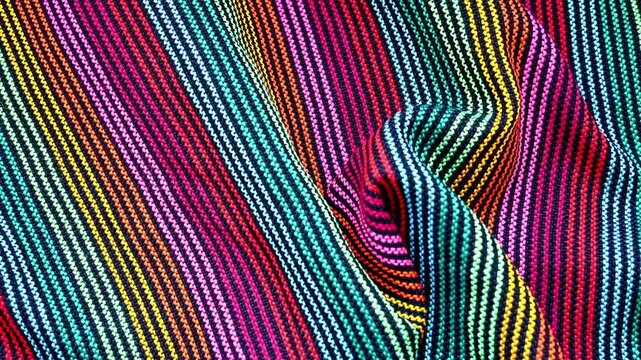 Mexican striped textile fabric waving background