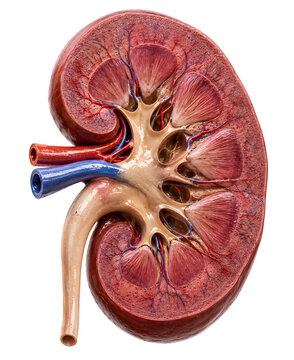 Detailed Cross Section of the Human Kidney Showing Renal Cortex Medulla Nephrons and Collecting System