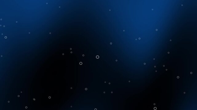 Bubbles abstract gradient background vector 4K animation video with deep blue colors. Seamless loops of small bubble outlines floating on a fluid blue gradient backdrop.