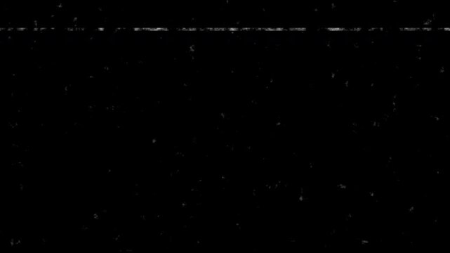 Vintage old film tape defects with heavy grain and scratches