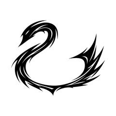 Fototapeta premium PNG Elegant tribal swan silhouette