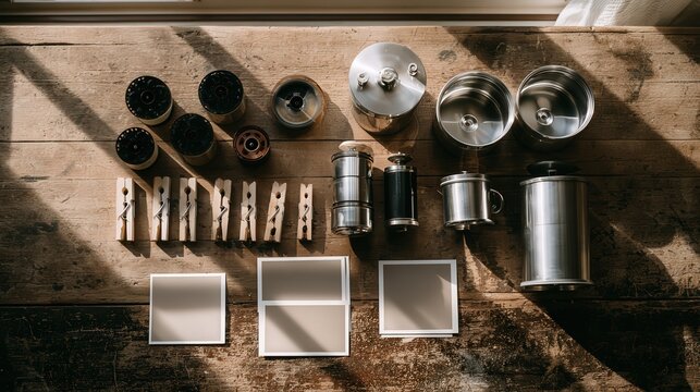Professional analog film photography darkroom setup for developing prints with darkroom photography developing equipment negative creative