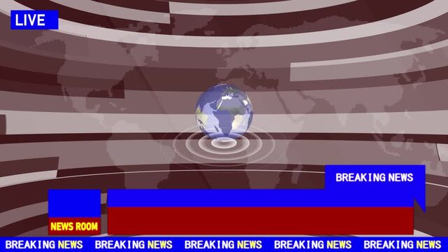 Broadcast news earth globe opening Intro title animation