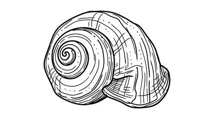 Detailed illustration of a snail shell with spiral patterns on its back side 003b © sajjadhossain