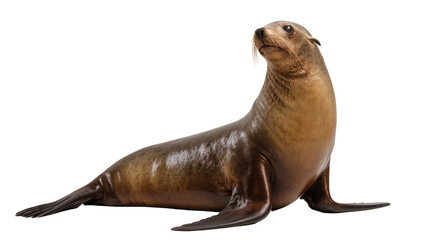 California sea lion resting on white surface © Lyra