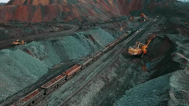 iron ore quarry loading iron ore freight train