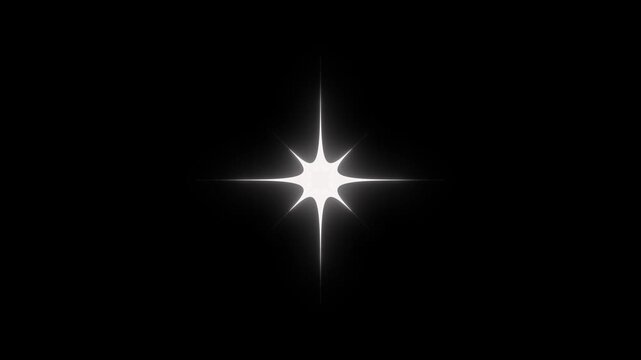 Glowing twinkle stars, White cartoon sparkle, flat vector doodle style, twinkle stars on night sky, blinking stars animation, energy explosion, Twinkle stars animation on black screen. 4k animation