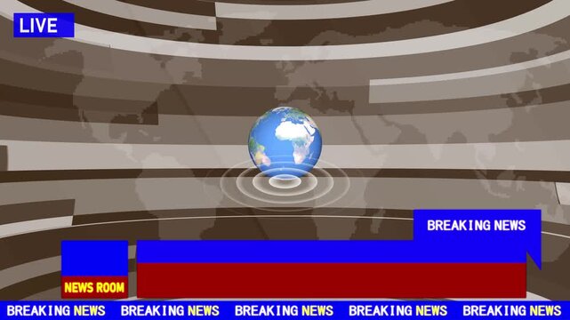 Broadcast news earth globe opening Intro title animation