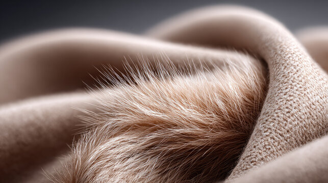 Plush fur and comfortable fabric creating a blend of soft textures, illustrating the warmth and luxury of materials used in adaptive fashion and inclusive clothing design