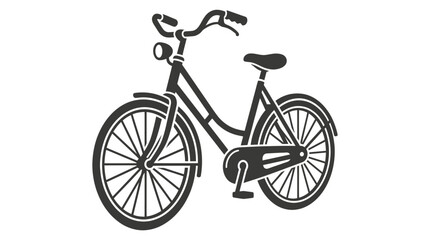 Fototapeta premium Black bicycle with two wheels.