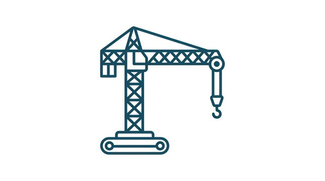 Construction crane icon vector illustration representing heavy machinery and building development