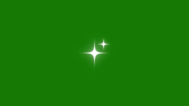 Twinkling stars animation, sparkling stars Shine, blinking stars light motion, glitter sparkle twinkling star, sparkle vector doodles, glowing light effect, retro starlight on green background 4k