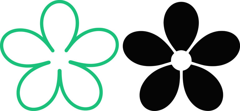 Three green interlocked rings and four leaf clover icon