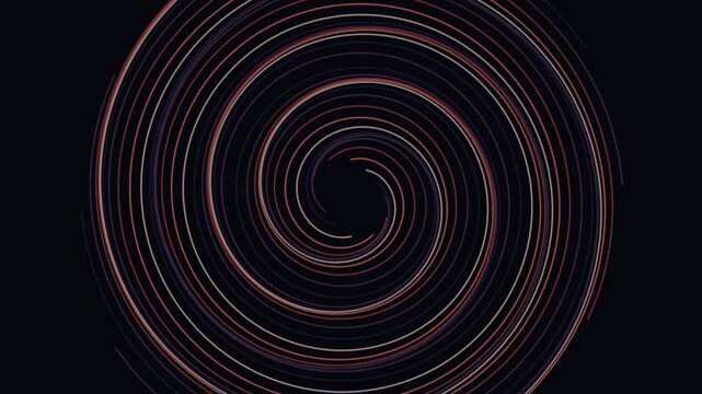 Abstract spiral motion animation 4k background, with glowing neon, circular lines and, dynamic vortex energy