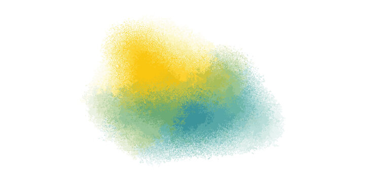 abstract watercolor cloud with soft blending bright yellow blue and green shades for artistic background or illustration use