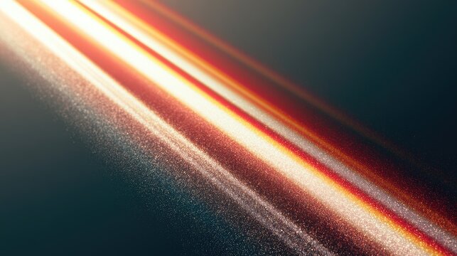 Abstract, glowing, fiery light streaks with particulate matter on dark background