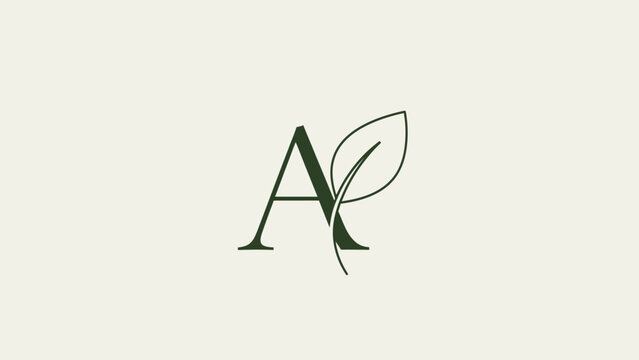 Elegant and Minimalist Leaf-Incorporated Lettermark Logo Design for Eco-Friendly Brand