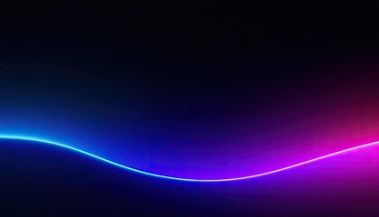 Fototapeta premium Dark background with a vibrant neon line transitioning from blue to pink