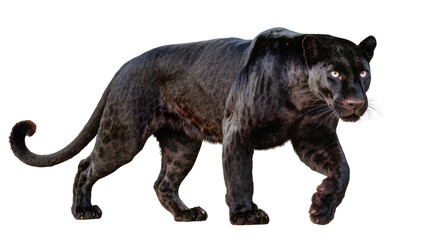 Black panther walking full body, white © Otillie