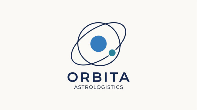 Minimalist Orbit Planet Logo Design for Astrologistics Space Company.