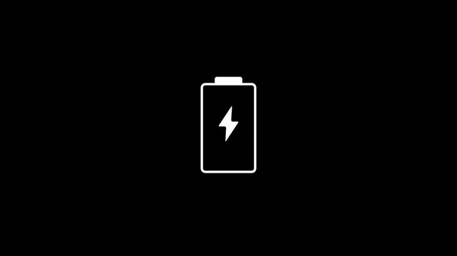 Low battery warning animation, flashing red power indicator for digital interface energy