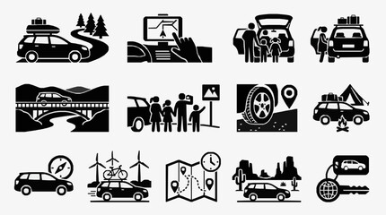 Obraz premium Roadside Emergency and Travel Scenes Collection.