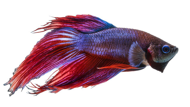 Siamese fighting fish with vibrant red and blue fins